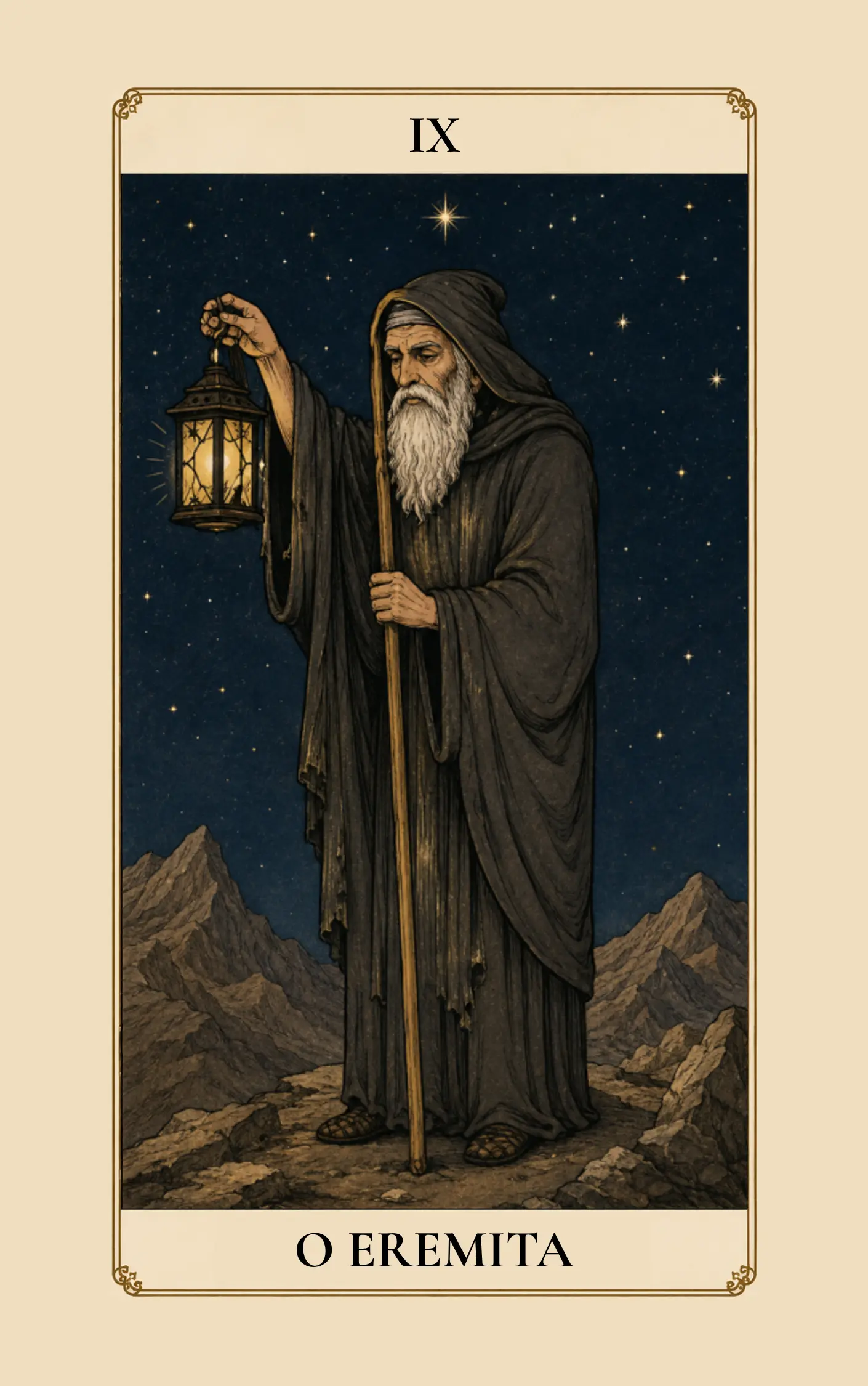 Carta O Eremita (IX) do Tarot
