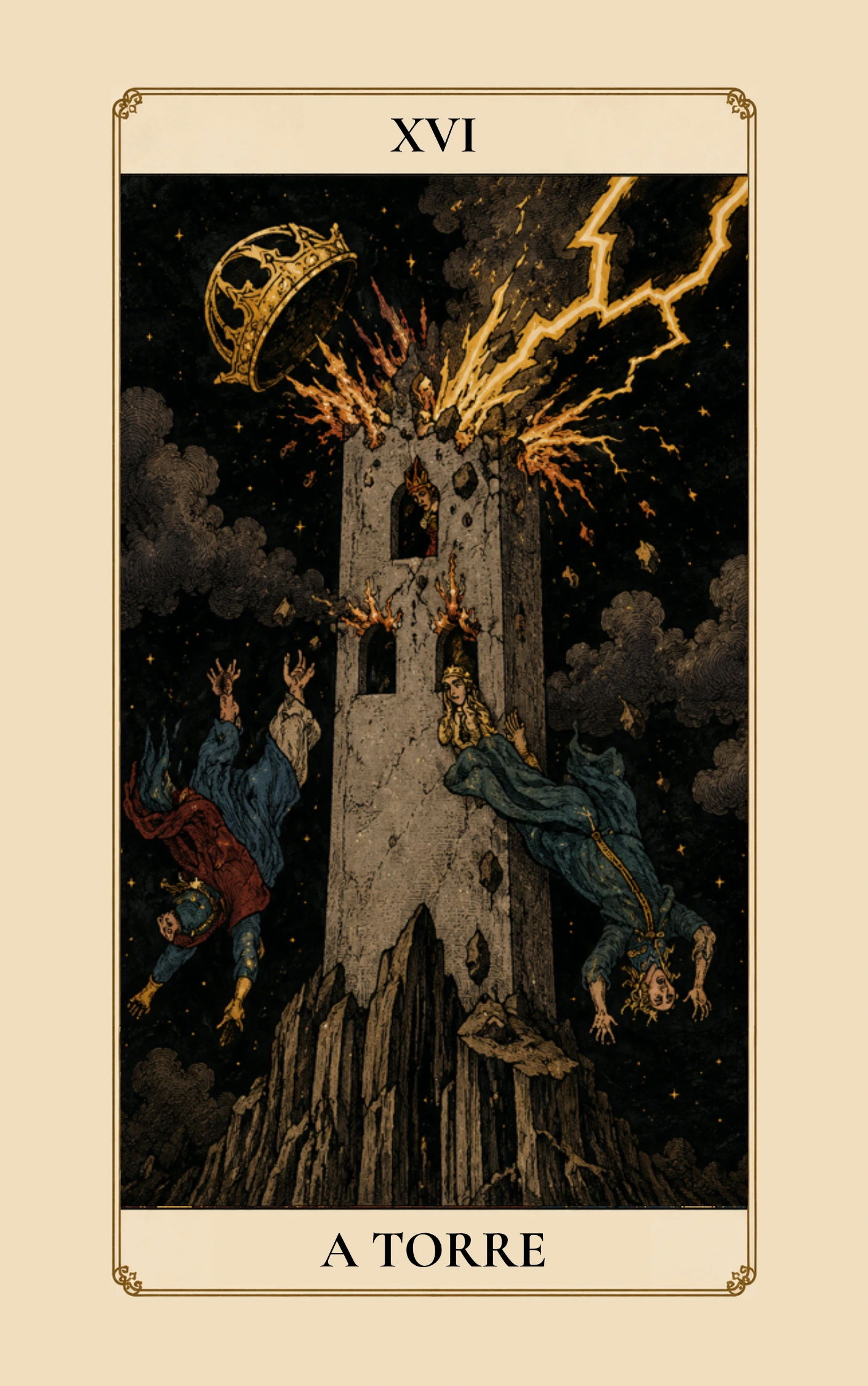 Carta A Torre (XVI) do Tarot